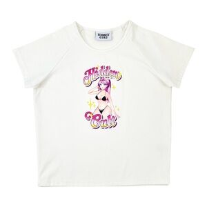 Hidden Cult White Anime Graphic Print Baby Tee T-Shirt sz L